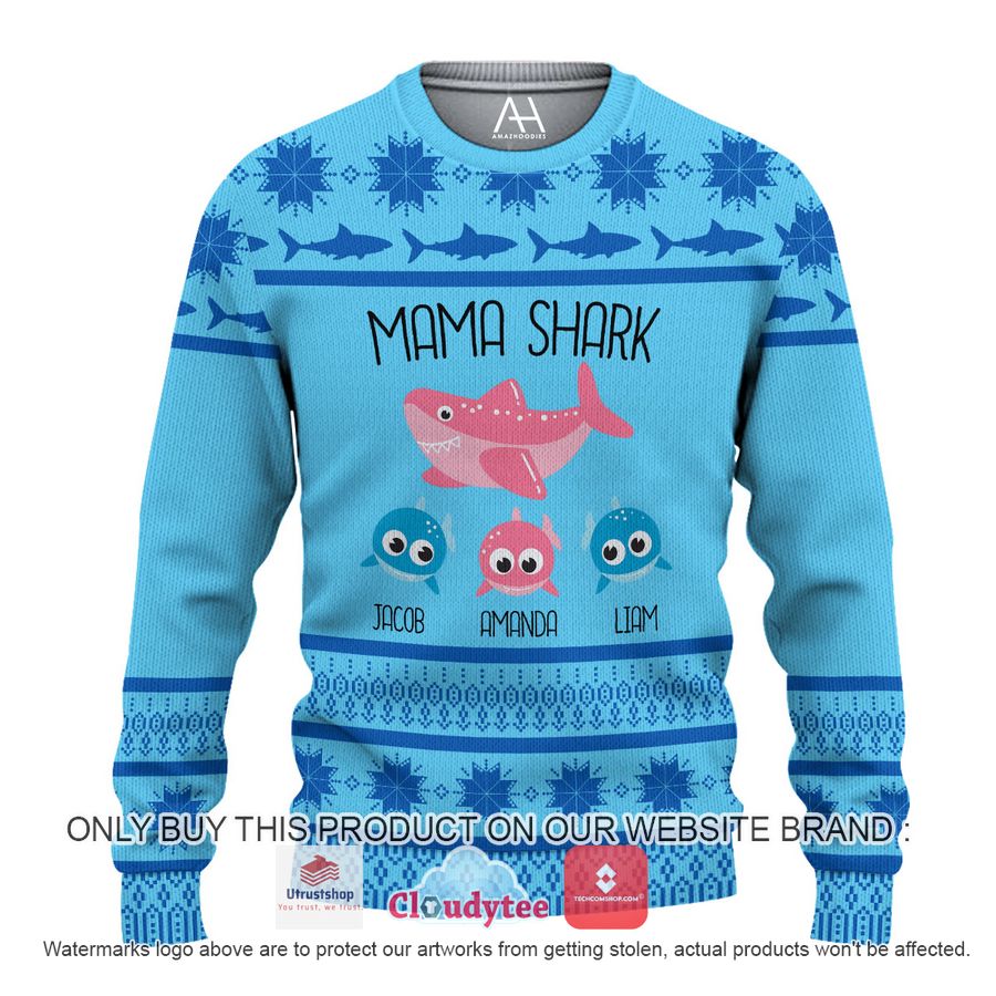 mama shark christmas all over printed shirt hoodie 1 38724