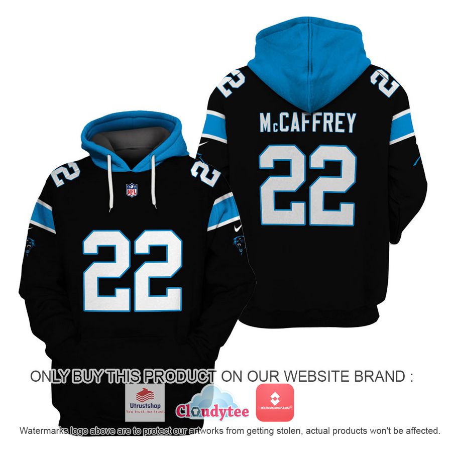mccaffrey 22 carolina panthers black nfl hoodie shirt 1 11232