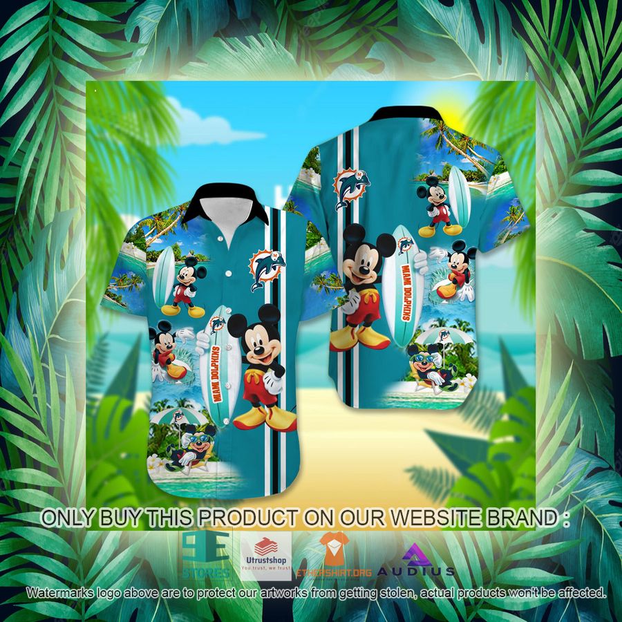 miami dolphins mickey mouse surfboard hawaii shirt 3 7351