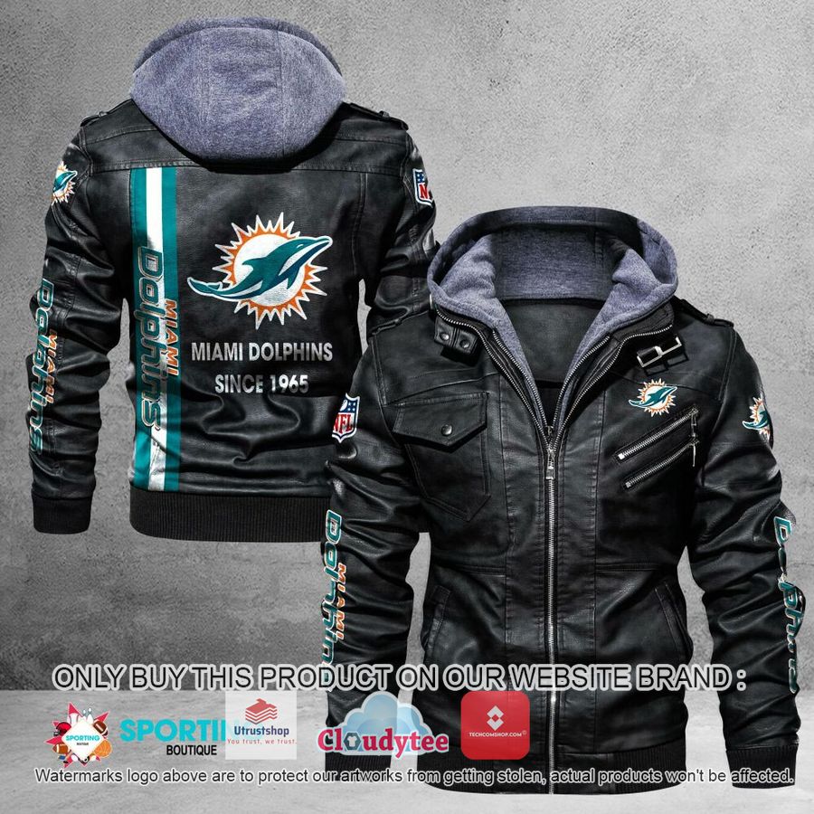 miami dolphins since 1965 nfl leather jacket 1 92544