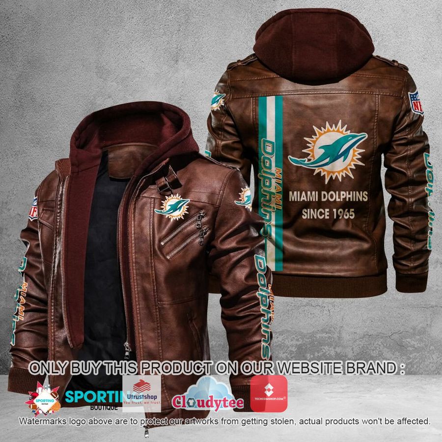 miami dolphins since 1965 nfl leather jacket 2 71120