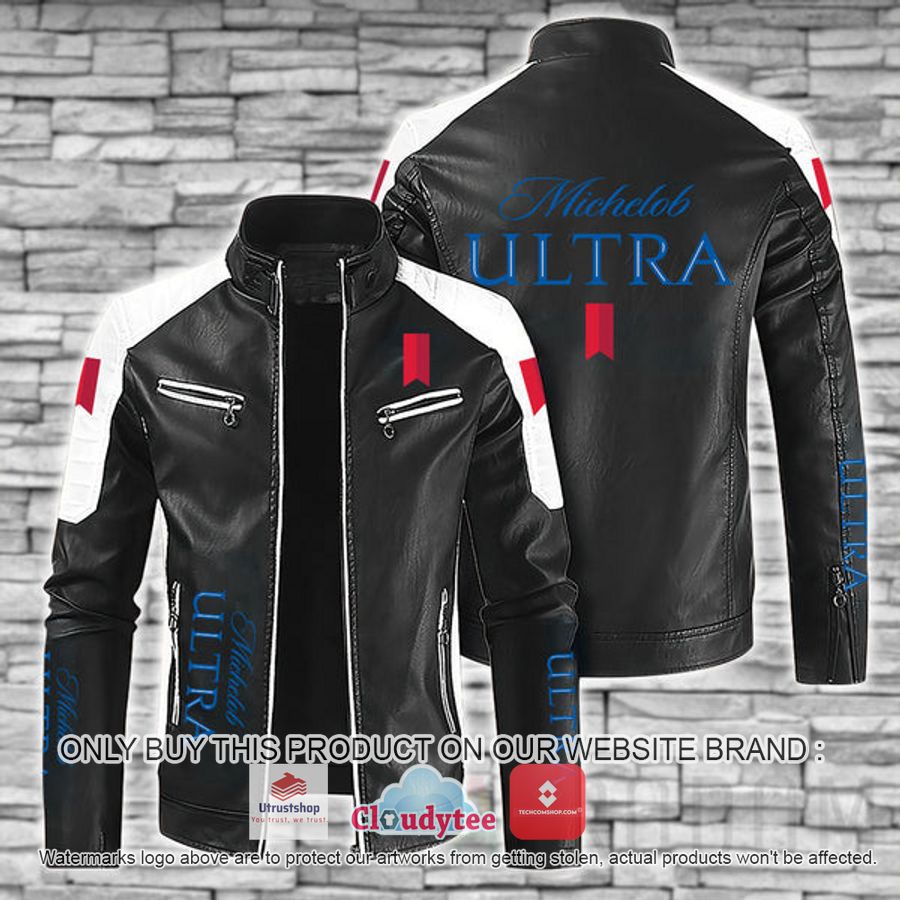 michelob ultra block leather jacket 1 18412