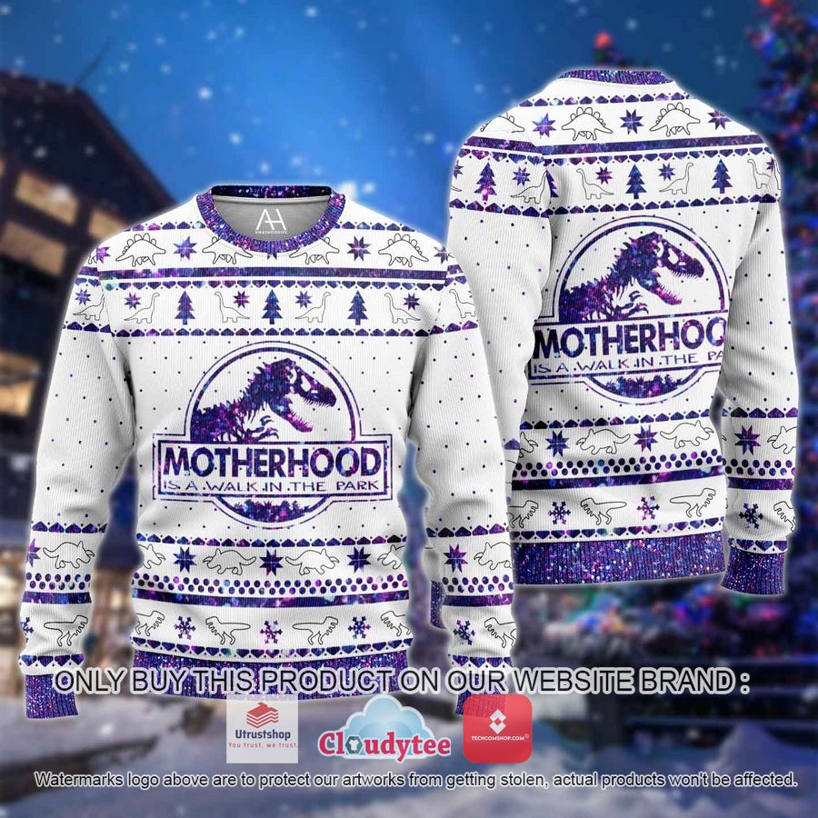 motherhood dinosaur christmas all over printed shirt hoodie 1 58122