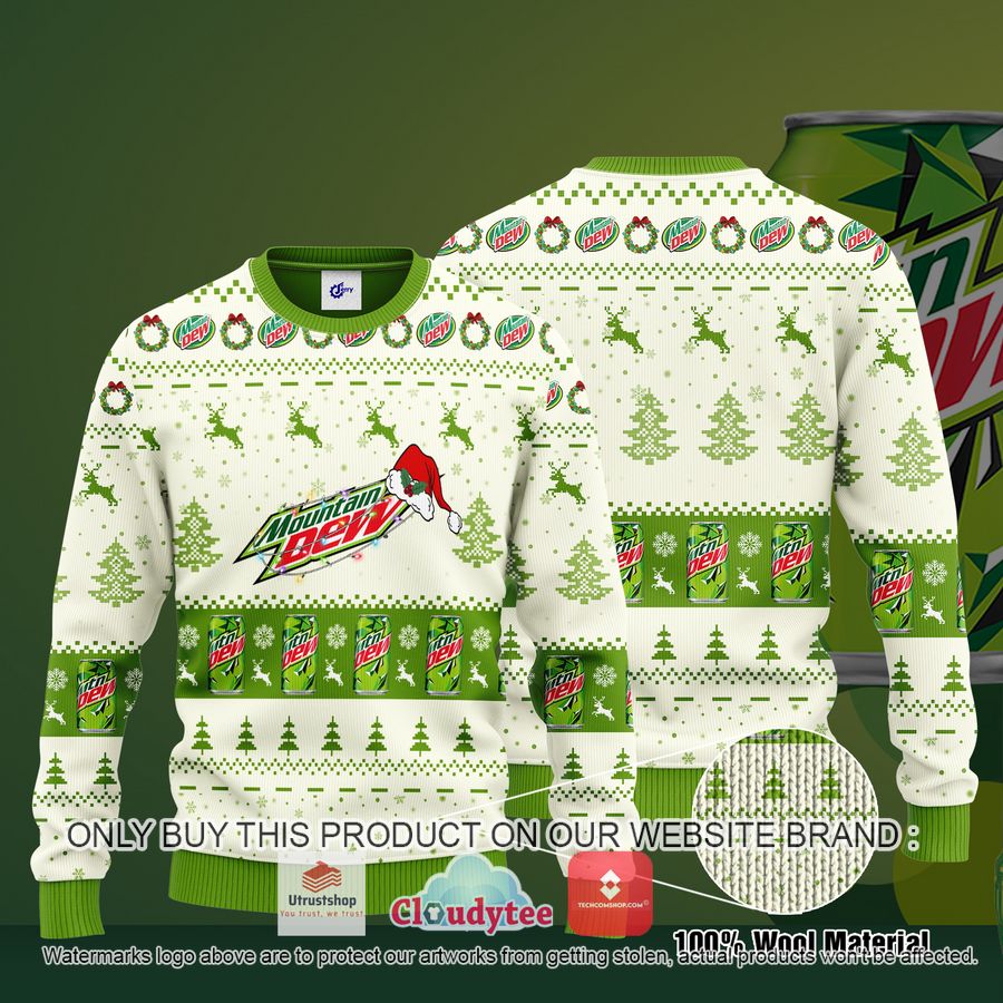 mountain dew santa hat christmas ugly christmas sweater 2 51835