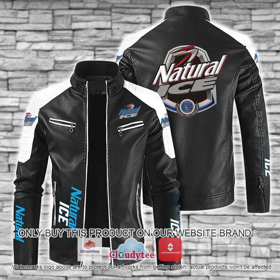 natural ice beer block leather jacket 1 29972
