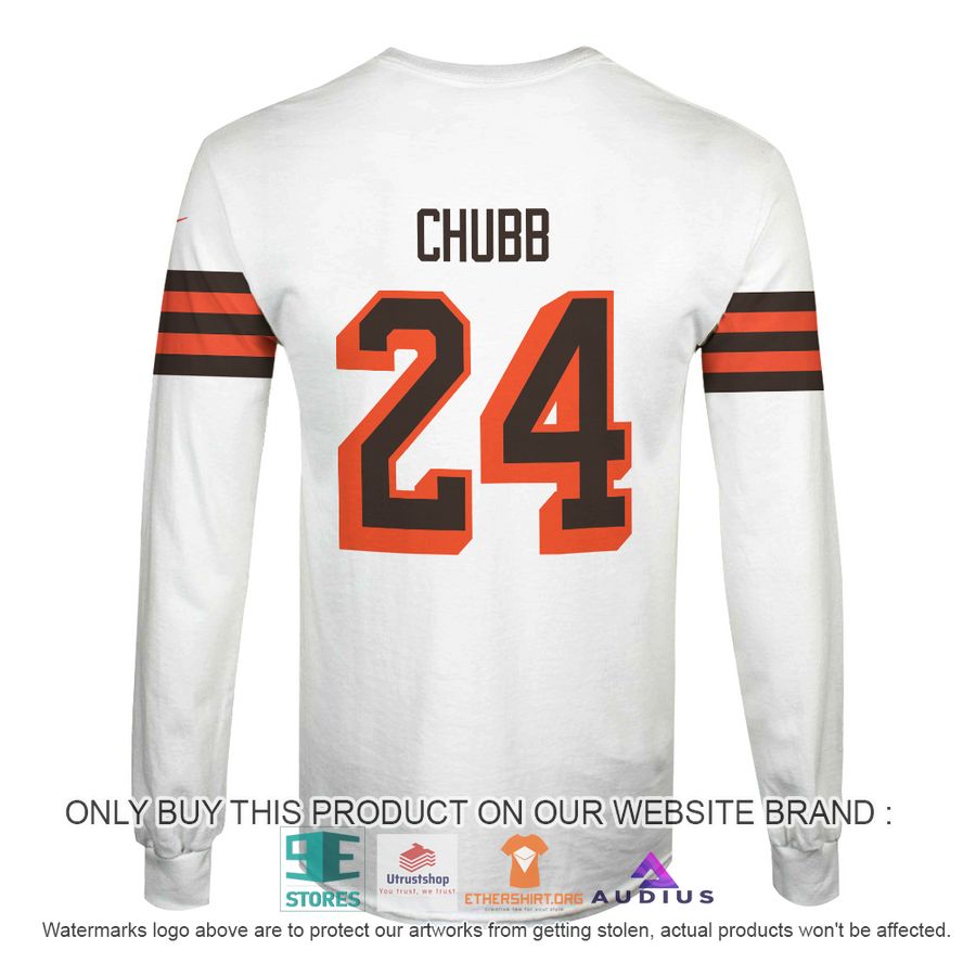 nick chubb 24 cleveland browns white hoodie shirt 6 74773