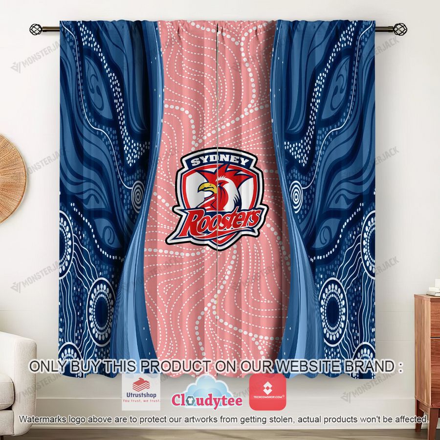 nrl sydney roosters window curtain set 1 38517
