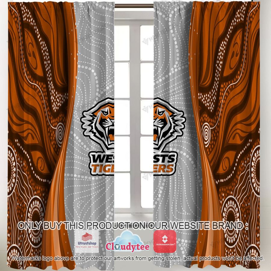 nrl wests tigers window curtain set 2 65573