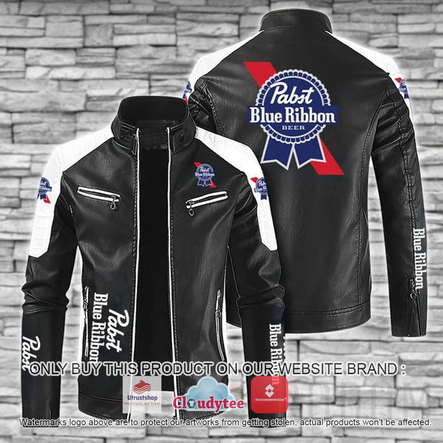 pabst blue ribbon block leather jacket 1 55420