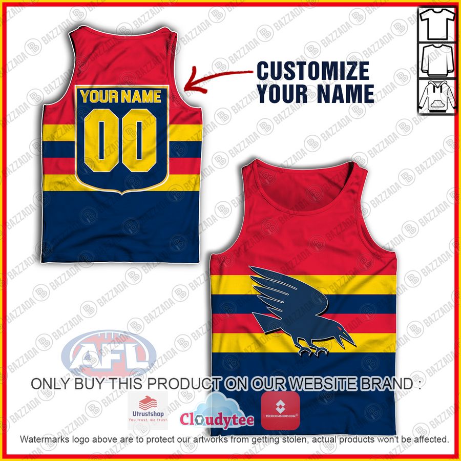personalized adelaide crows football club vintage retro afl guernsey 1990 tank top 1 3417