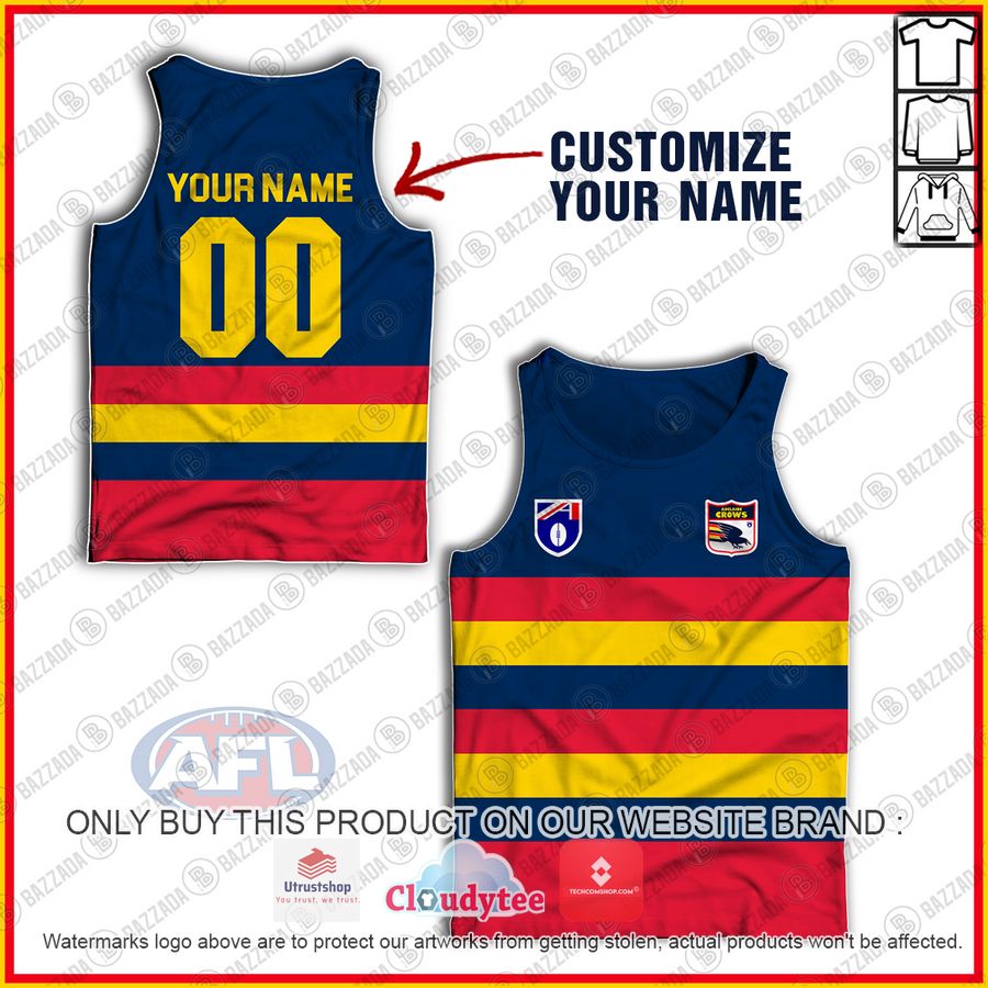 personalized adelaide crows football club vintage retro afl guernsey 1991 tank top 1 84505