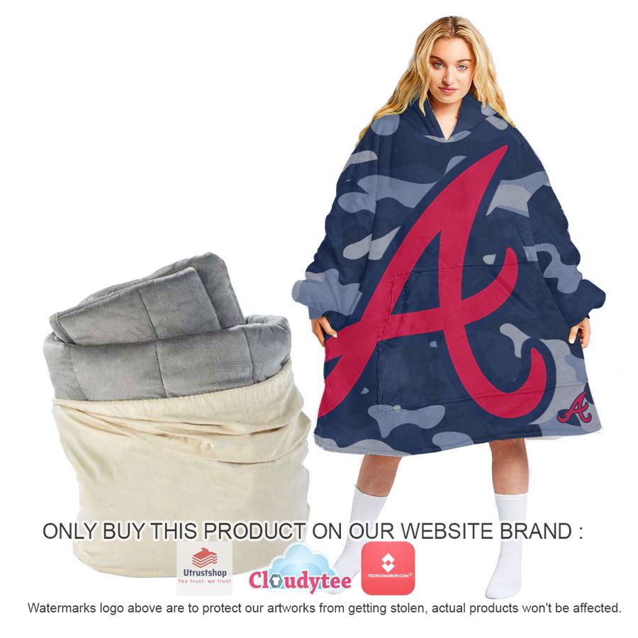 personalized atlanta braves camo oodie blanket hoodie 1 41187