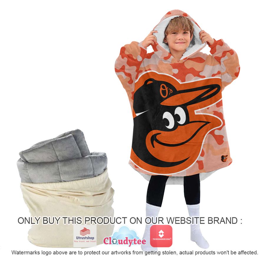 personalized baltimore orioles camo oodie blanket hoodie 4 29173
