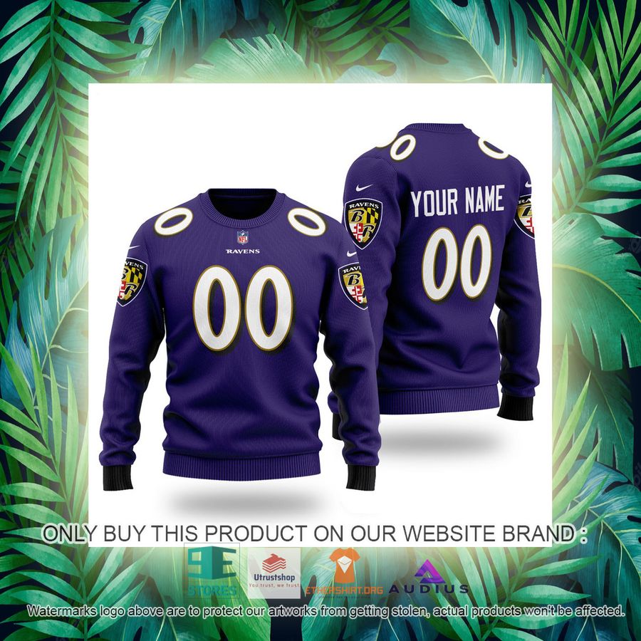 personalized baltimore ravens purple ugly sweater 3 830