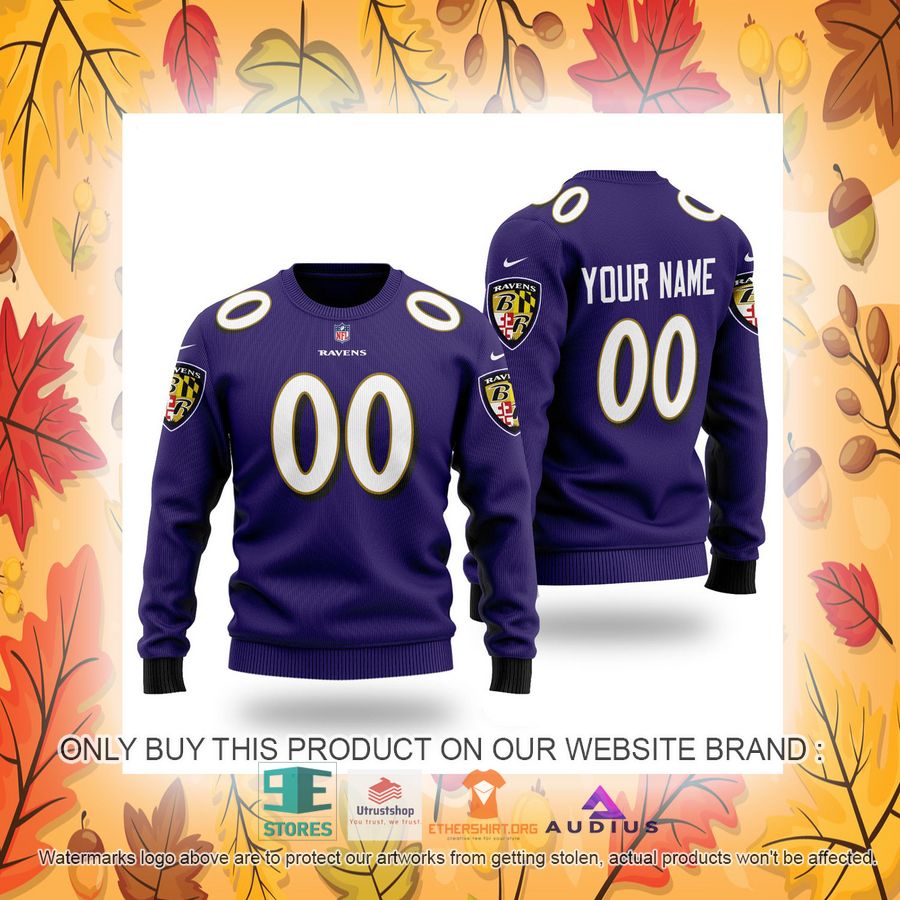 personalized baltimore ravens purple ugly sweater 4 22573