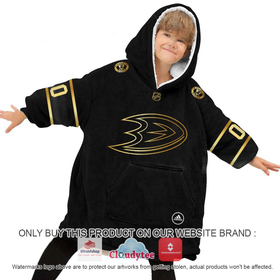 personalized black golden nhl anaheim ducks oodie blanket hoodie 6 30059