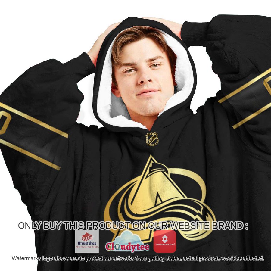 personalized black golden nhl colorado avalanche oodie blanket hoodie 3 45316