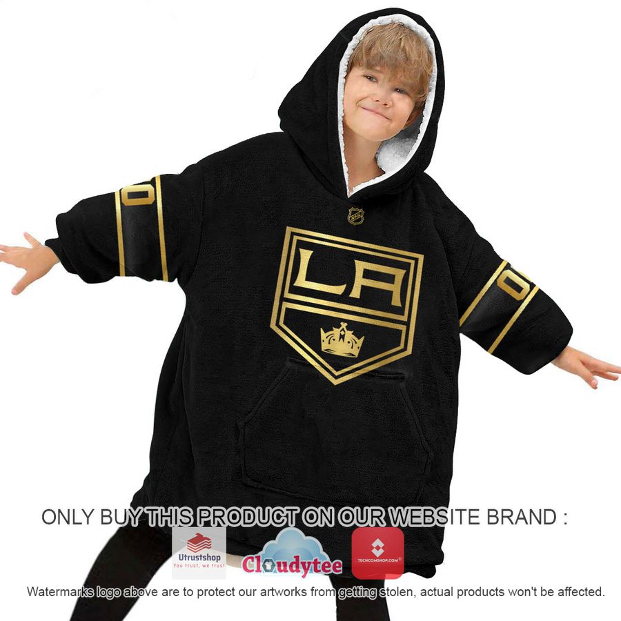 personalized black golden nhl los angeles kings oodie blanket hoodie 6 46568