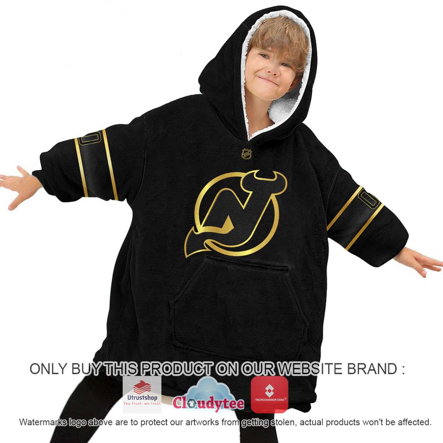 personalized black golden nhl new jersey devils oodie blanket hoodie 6 20537