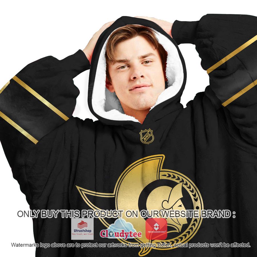 personalized black golden nhl ottawa senators oodie blanket hoodie 3 35030