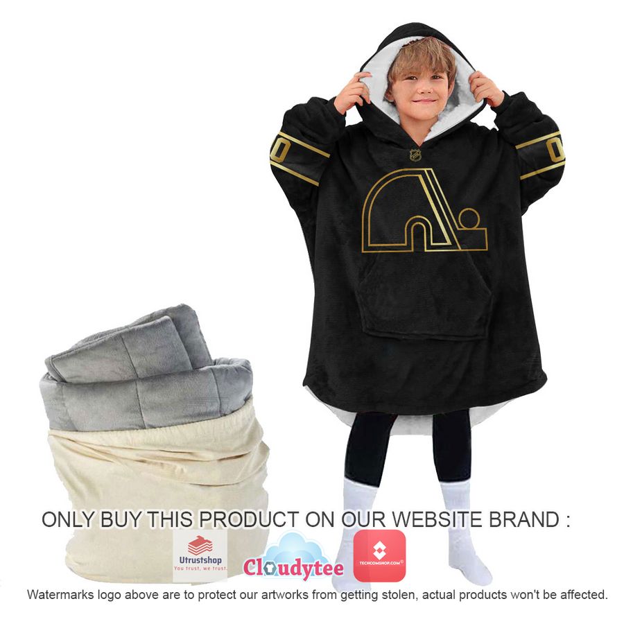 personalized black golden nhl quebec nordiques oodie blanket hoodie 4 33382