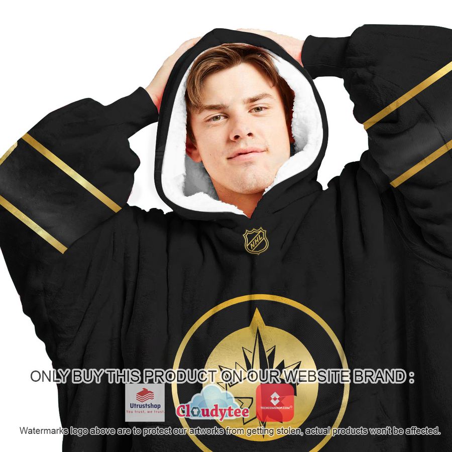 personalized black golden nhl winnipeg jets oodie blanket hoodie 3 67915