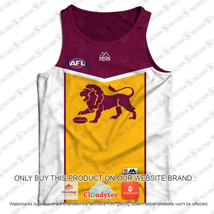 personalized brisbane lions football club vintage retro afl guernsey majestic tank top 2 52604
