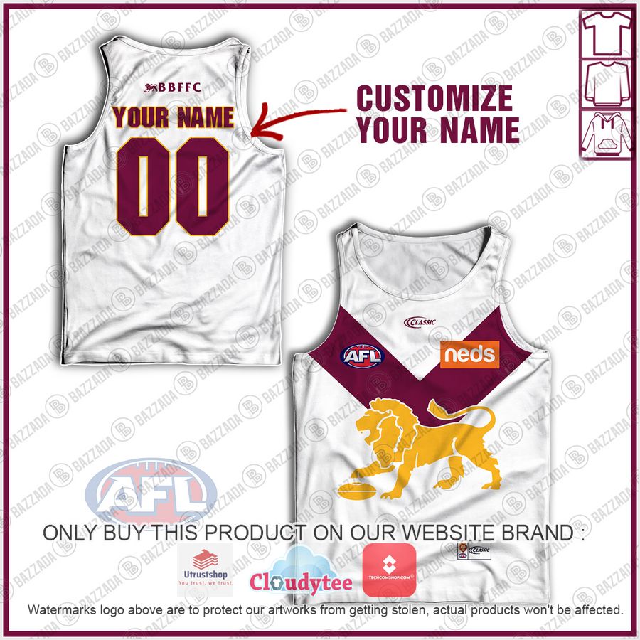 personalized brisbane lions football club vintage retro afl guernsey neds tank top 1 38136
