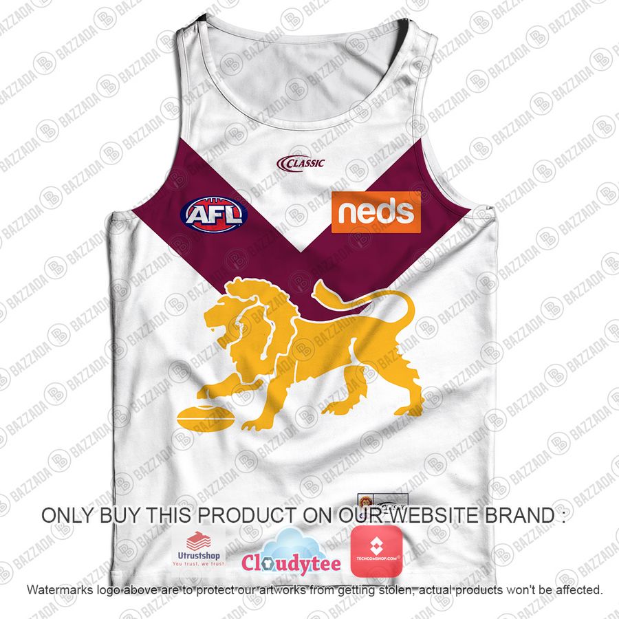 personalized brisbane lions football club vintage retro afl guernsey neds tank top 2 56188