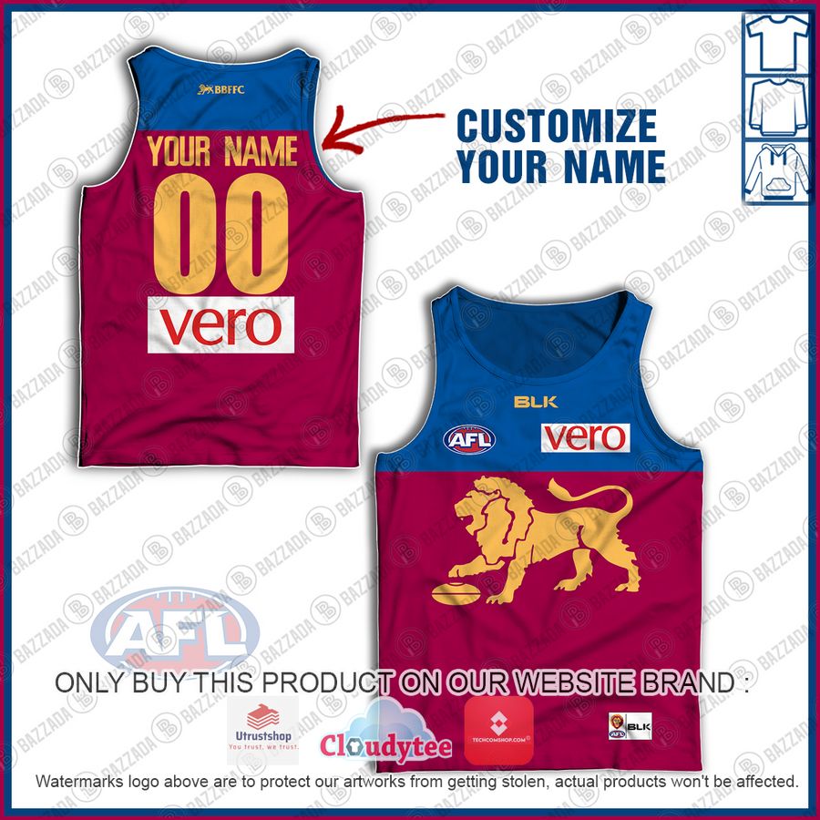 personalized brisbane lions replica home guernsey afl 2016 tank top 1 66304