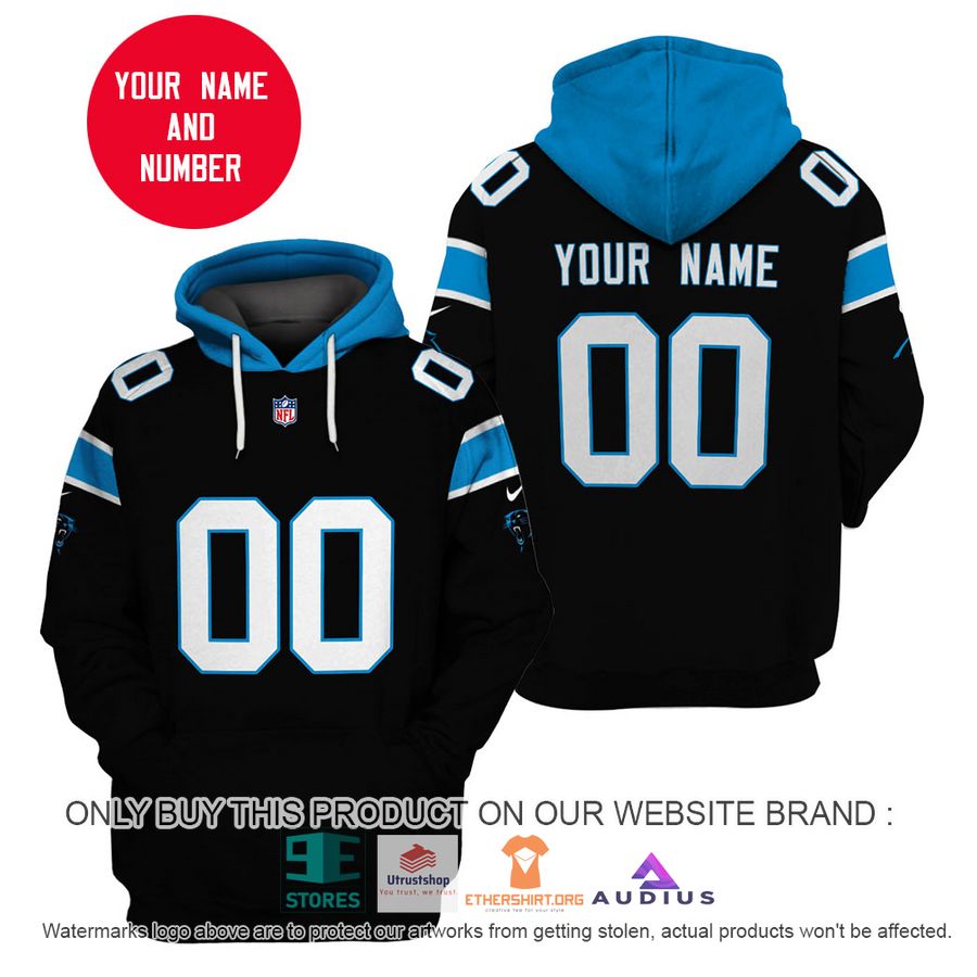 personalized carolina panthers black blue hoodie shirt 1 38544