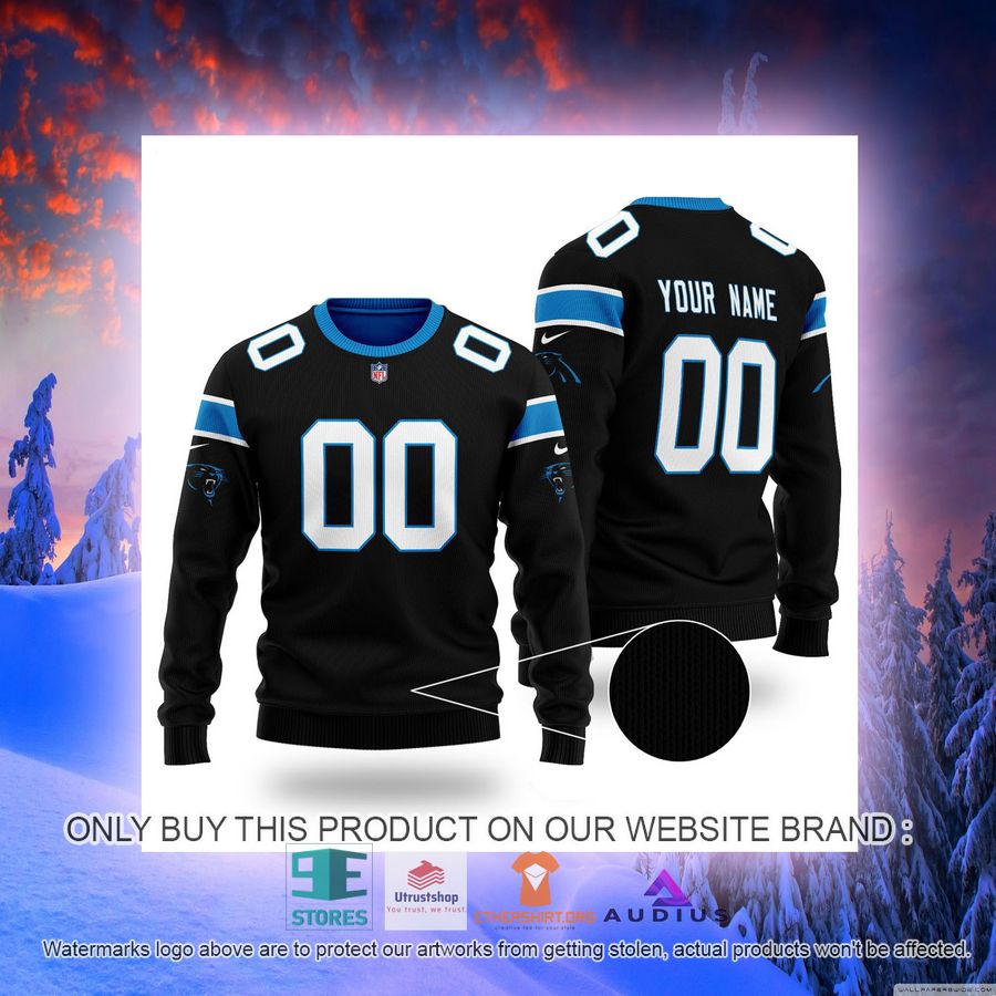 personalized carolina panthers black ugly sweater 2 84914