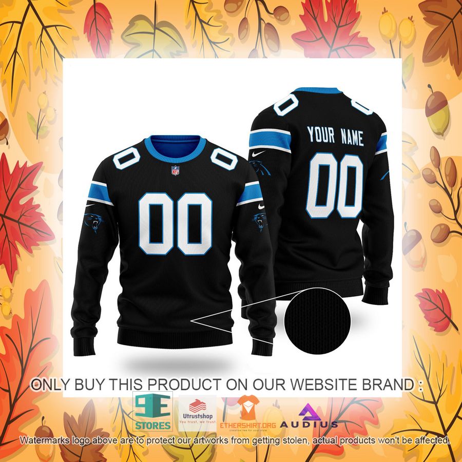 personalized carolina panthers black ugly sweater 4 56938
