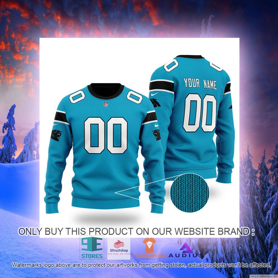 personalized carolina panthers blue ugly sweater 2 45050