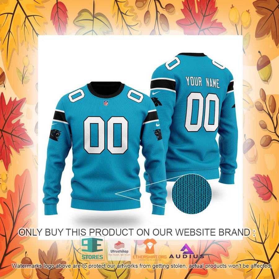 personalized carolina panthers blue ugly sweater 4 54708