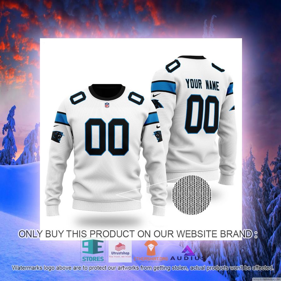 personalized carolina panthers white ugly sweater 2 40783