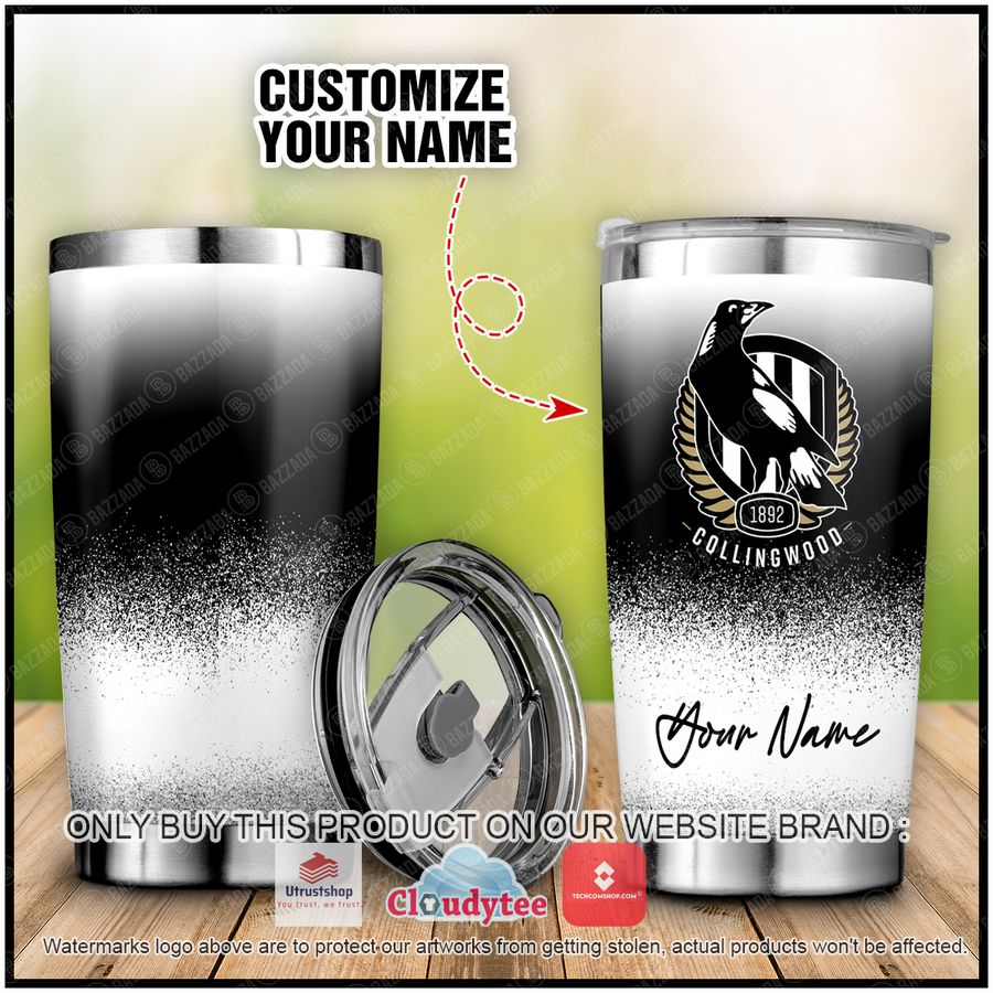 personalized collingwood magpies tumbler 2 36214