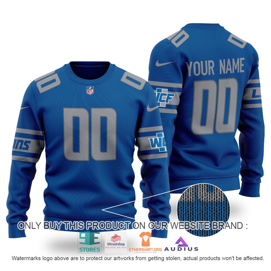 personalized detroit lions blue ugly sweater 1 90118