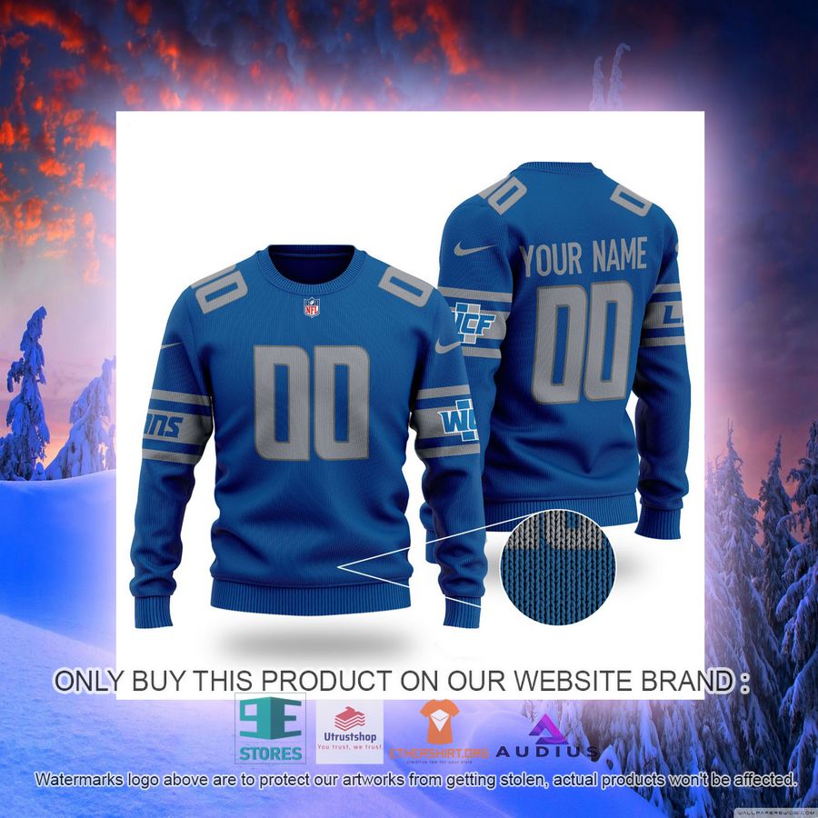 personalized detroit lions blue ugly sweater 2 29669