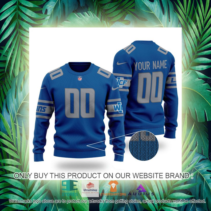 personalized detroit lions blue ugly sweater 3 6240