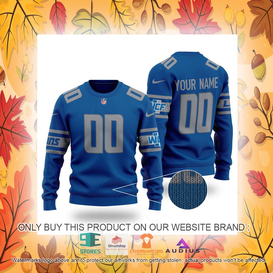 personalized detroit lions blue ugly sweater 4 53895