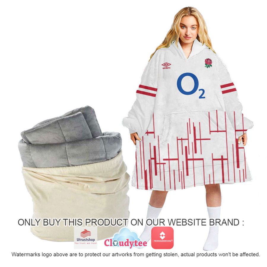personalized england rugby white oodie blanket hoodie 1 86269