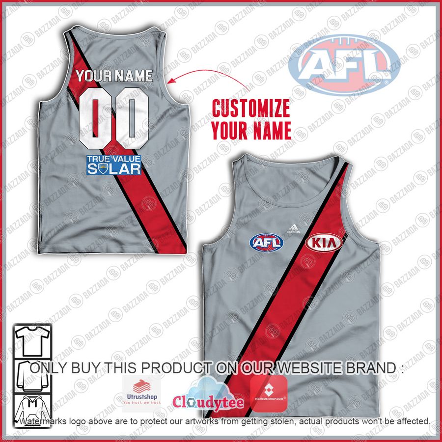 personalized essendon bombers afl vintage guernsey kia grey tank top 1 7747