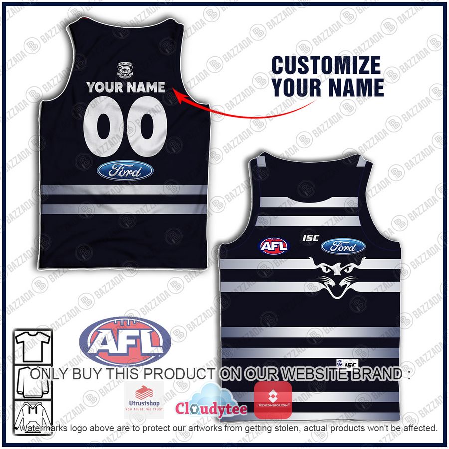personalized geelong cats football club vintage retro afl ford stripe tank top 1 28030
