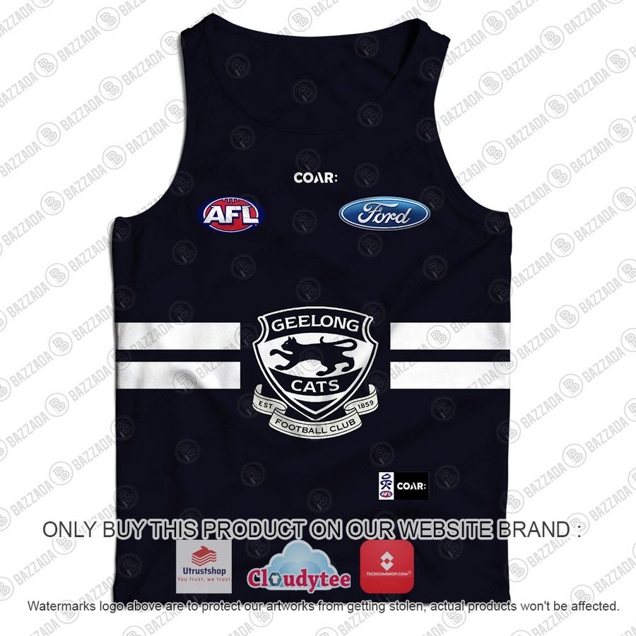 personalized geelong cats football club vintage retro afl guernsey ford black tank top 2 9643