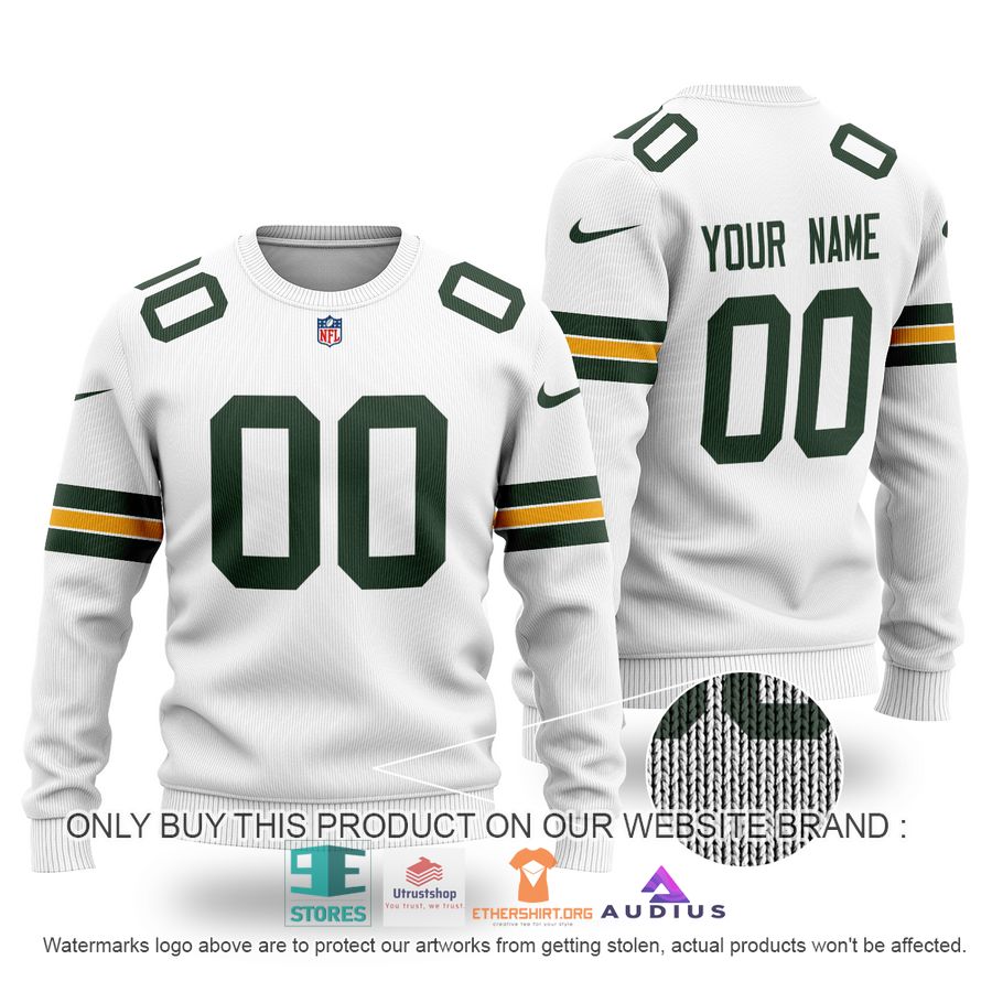 personalized green bay packers white ugly sweater 1 97042