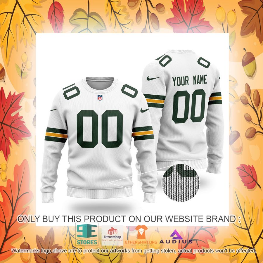 personalized green bay packers white ugly sweater 4 90315
