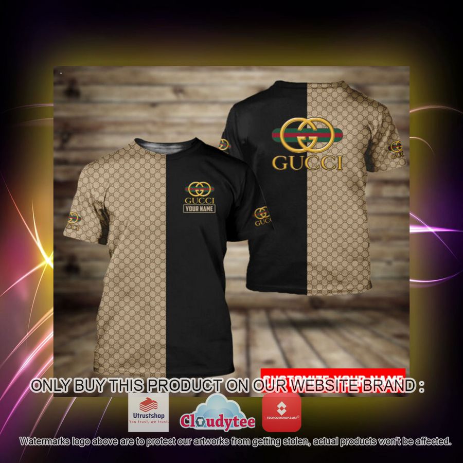personalized gucci black brown 3d over printed t shirt 2 82454