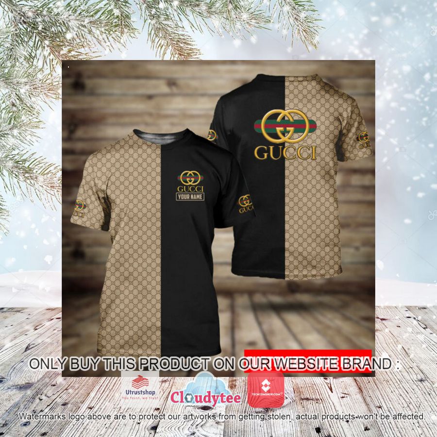 personalized gucci black brown 3d over printed t shirt 3 22946