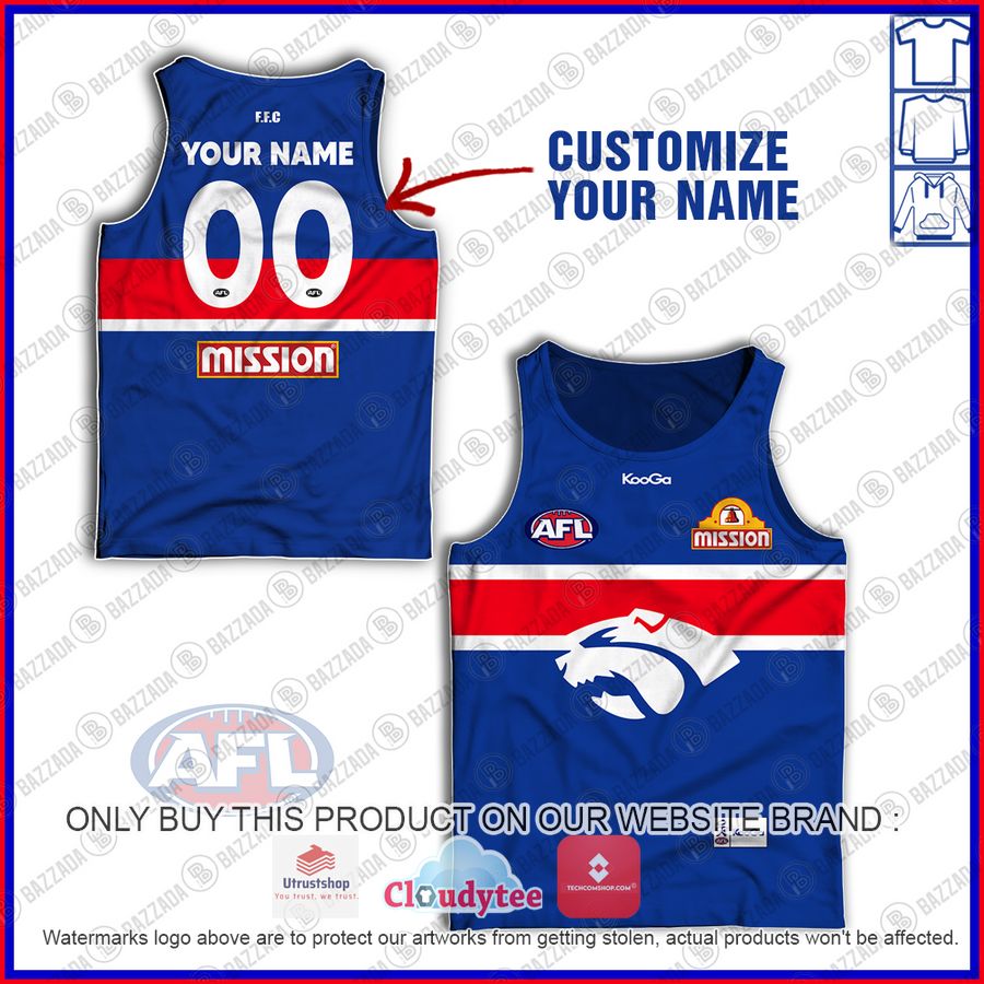 personalized guernsey western bulldogs football club vintage retro afl mission blue tank top 1 70040
